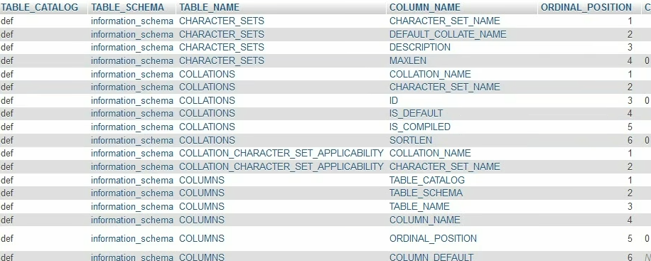 information_schema.columns